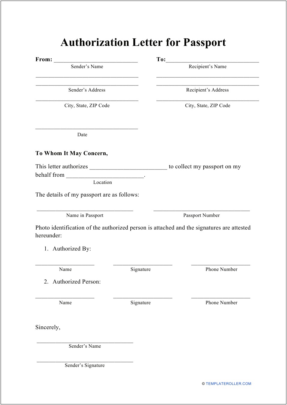 Proof Of Departure Letter For Passport Template