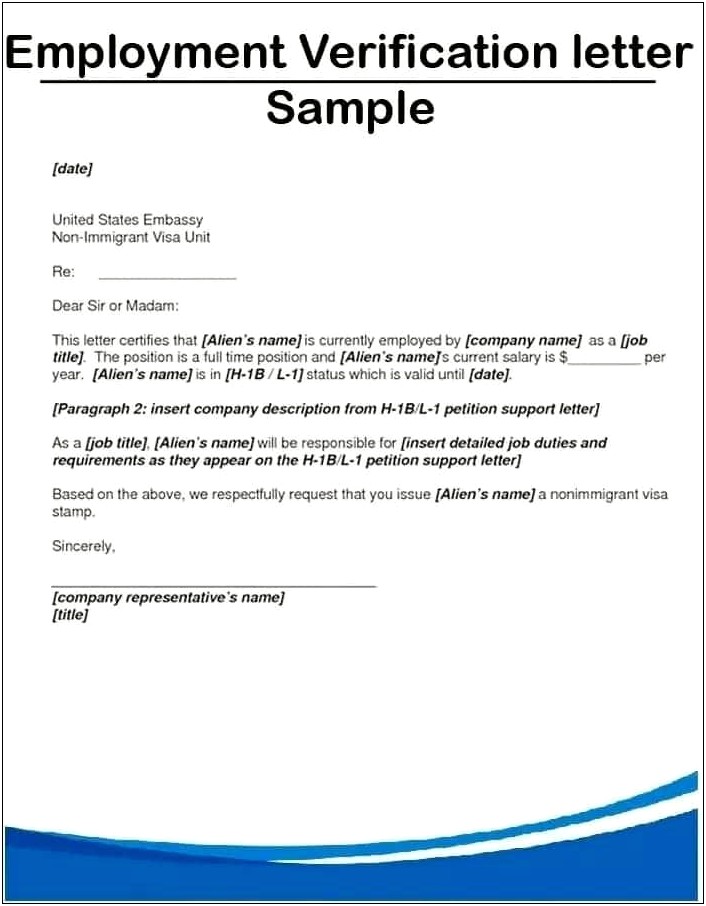 Proof Of Employment And Salary Letter Template