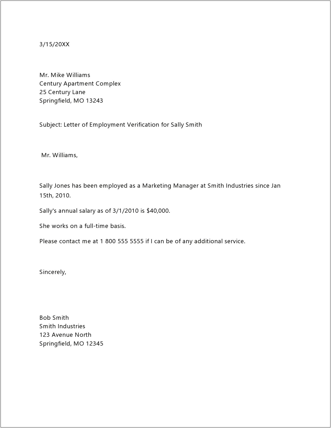 Proof Of Employment Letter Template For Visa