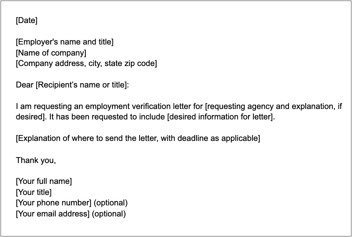 Proof Of Income From Employer Letter Template