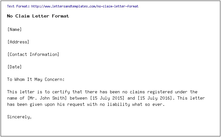 Proof Of Liabilty Insurance Letter Template