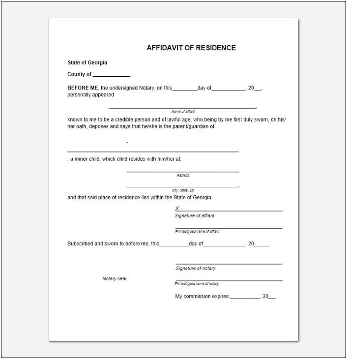 Proof Of Residency Letter For School Template