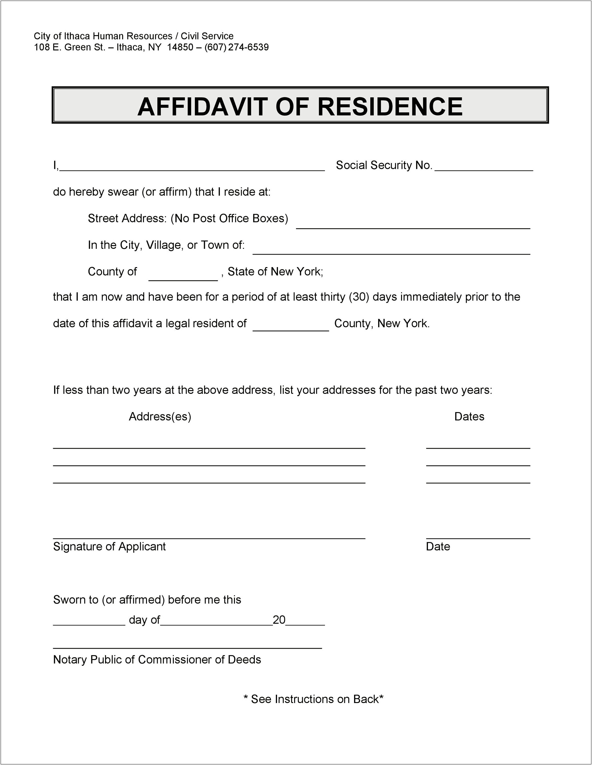 Proof Of Residency Letter Template From Landlord