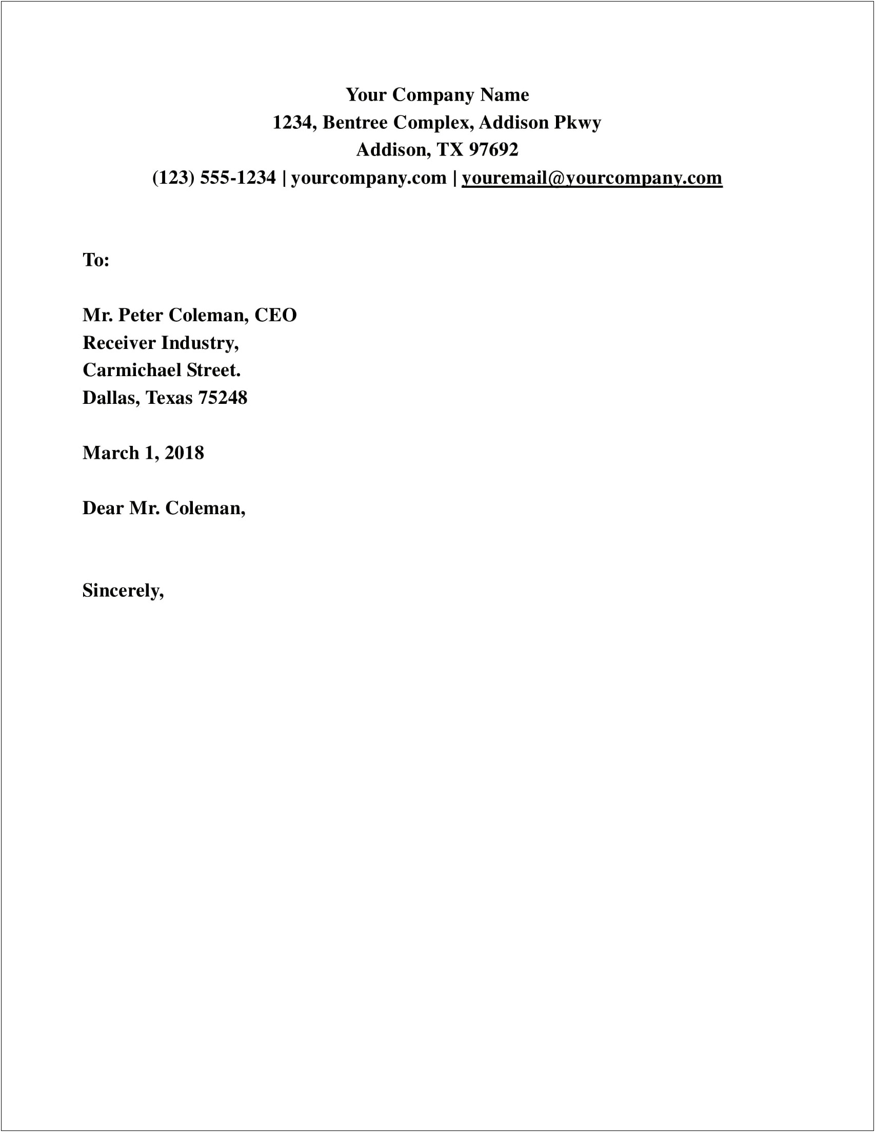 Proposal Submission Letter Template For Roofing