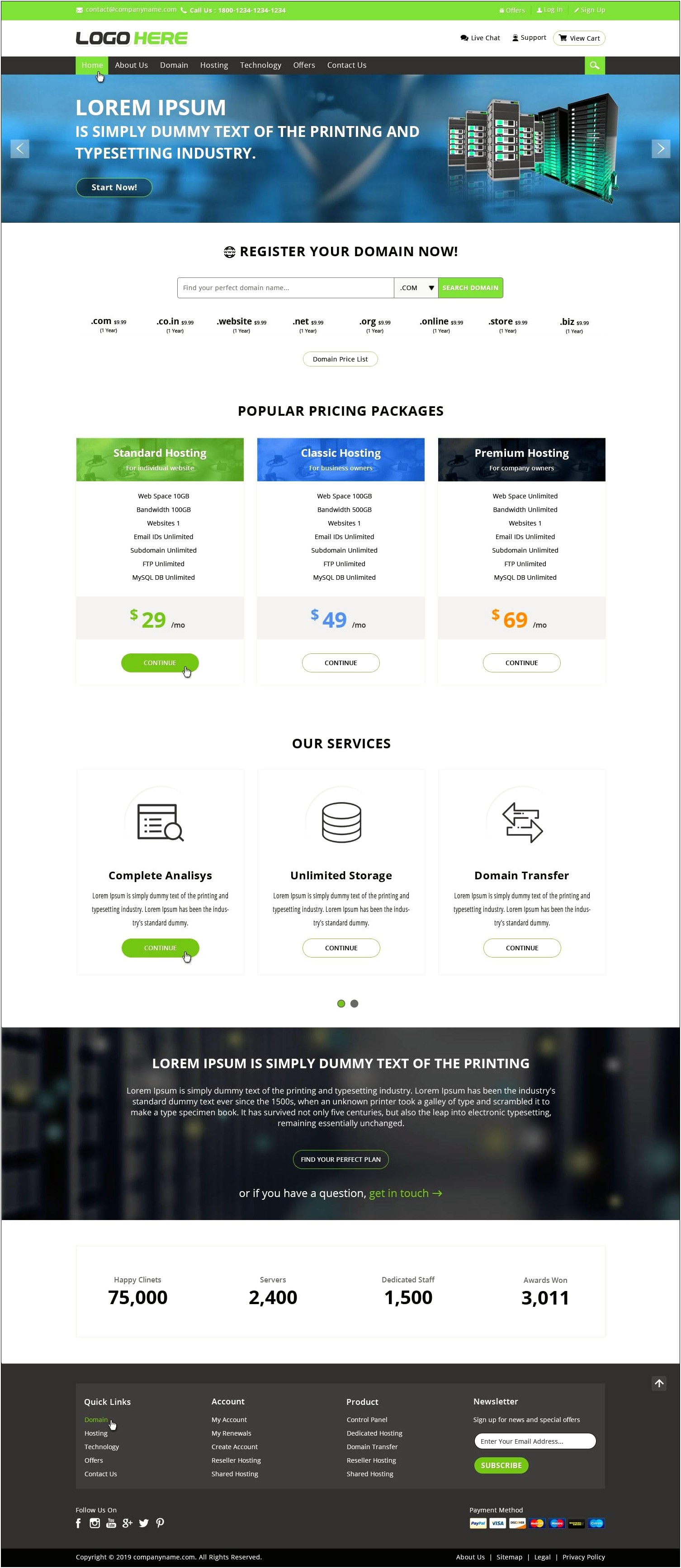 Psd Home Page Template Free Download