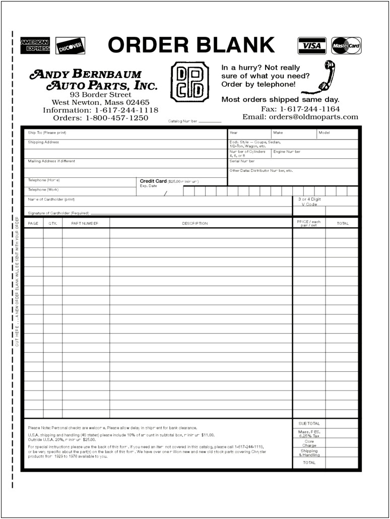 Purchase Order Templates Word Free Download