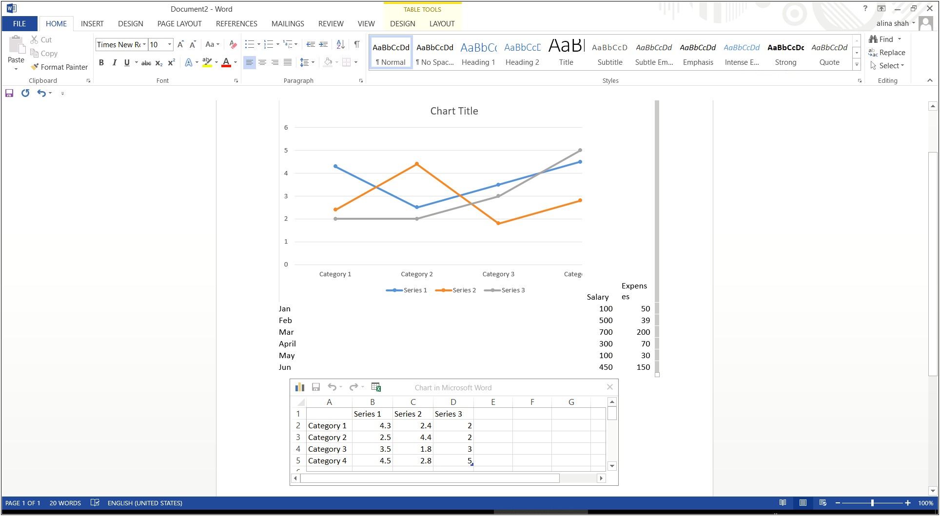 Put A Excel Chart In A Word Template