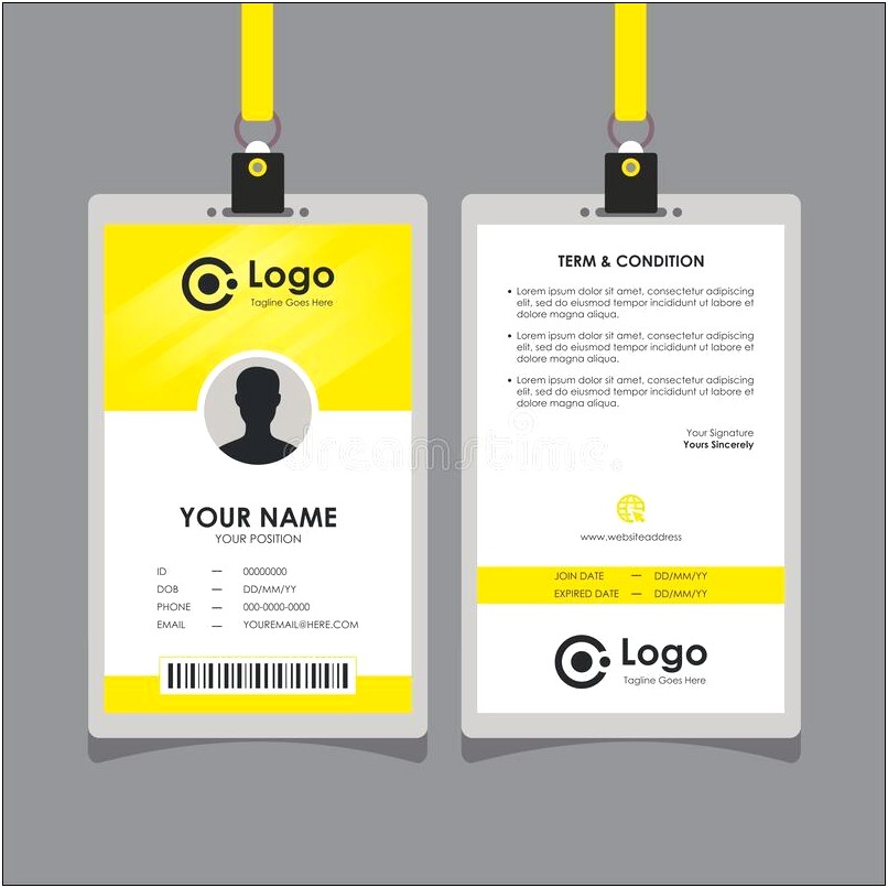Pvc Id Card Front Back Template Word