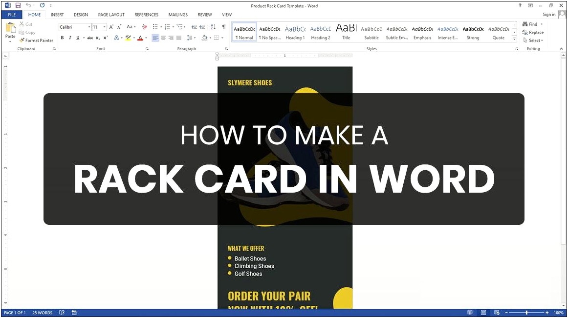 Rack Card Template For Word Mac