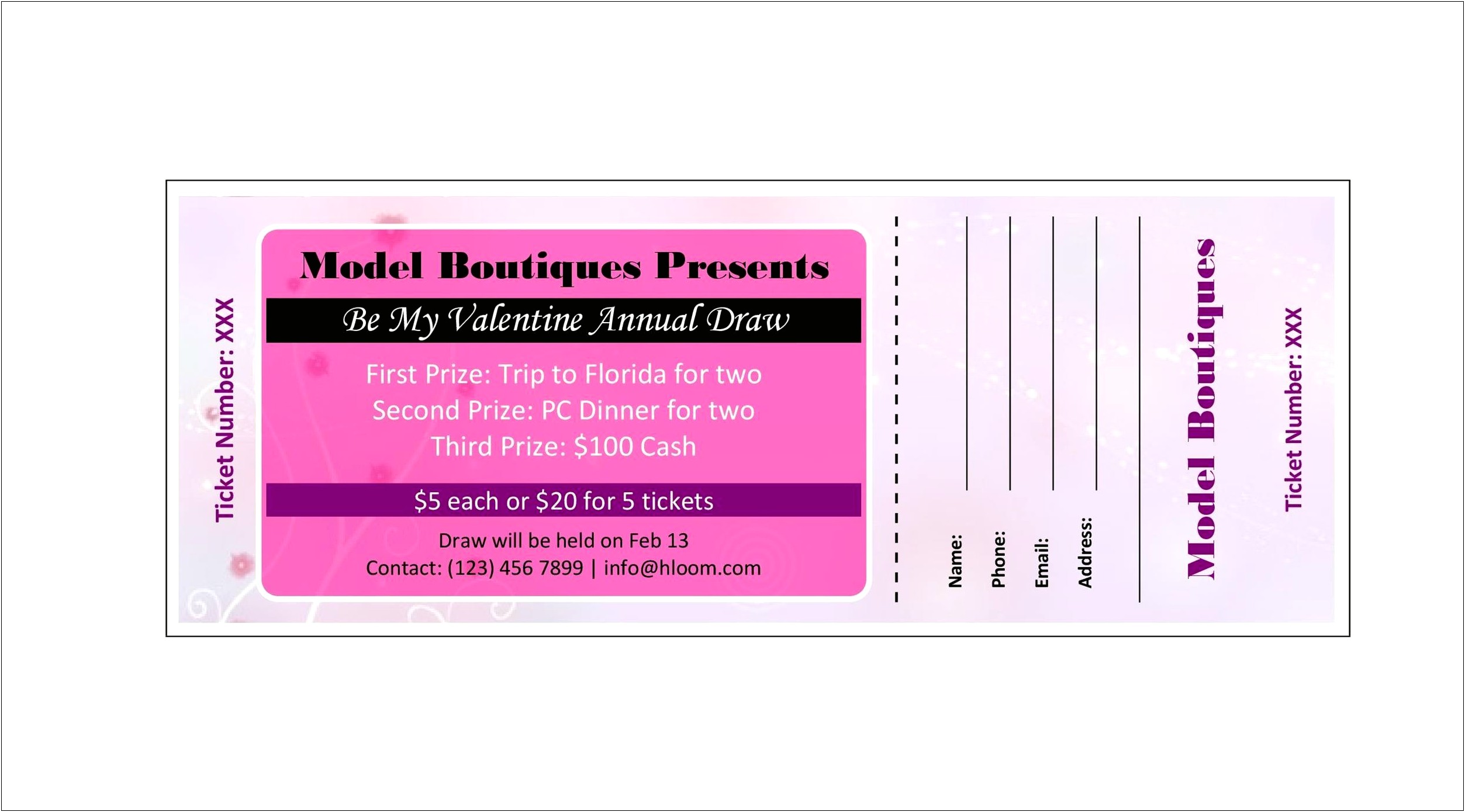 Raffle Ticket Template Microsoft Word 2007