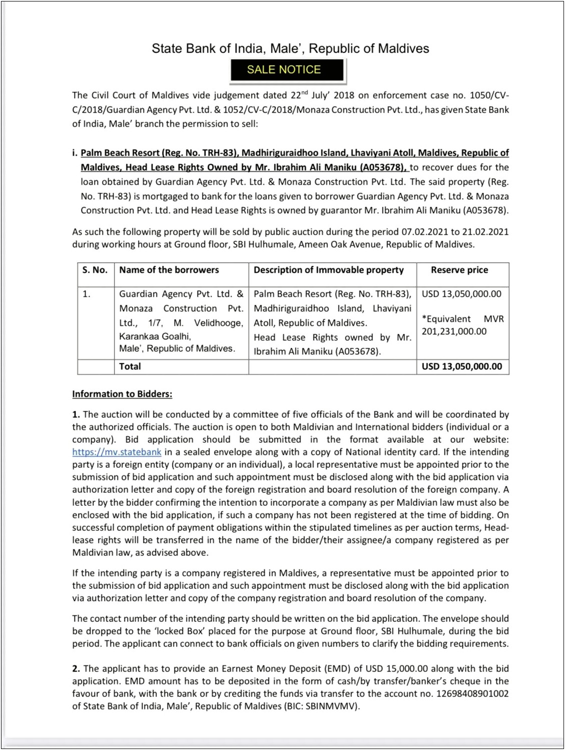 Real Estate Auction Register Letter Template