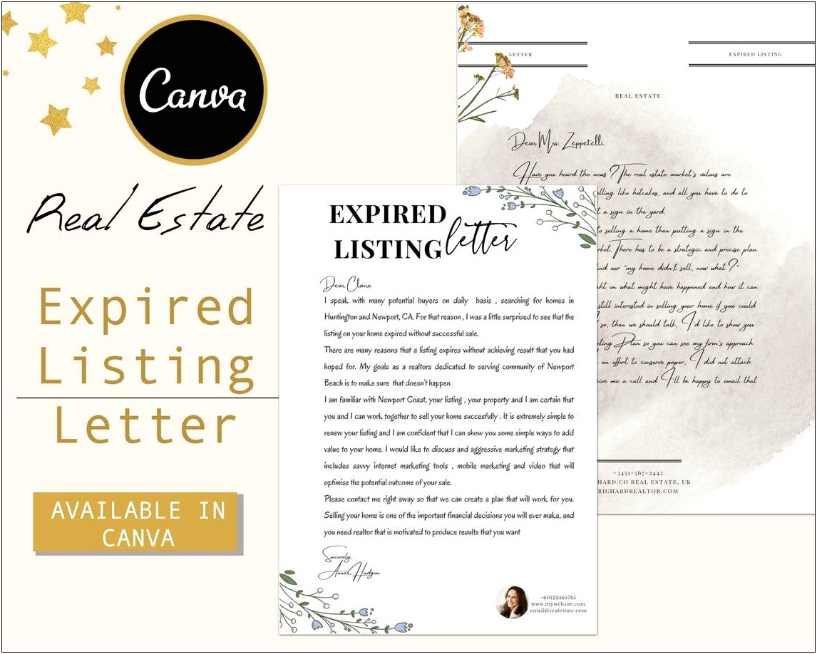 Real Estate Expired Listing Letter Template