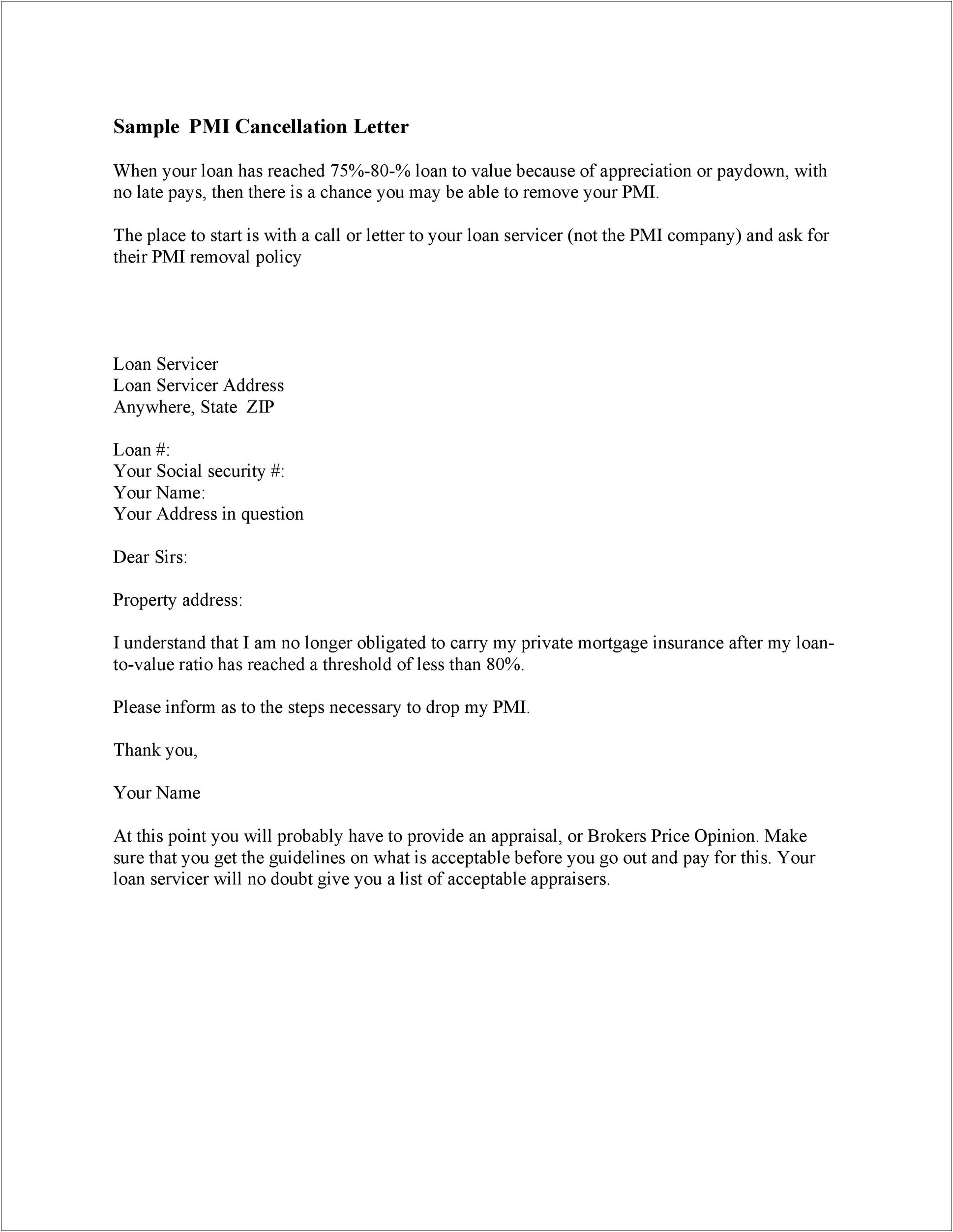 Real Estate Letter Of Cancellation Template