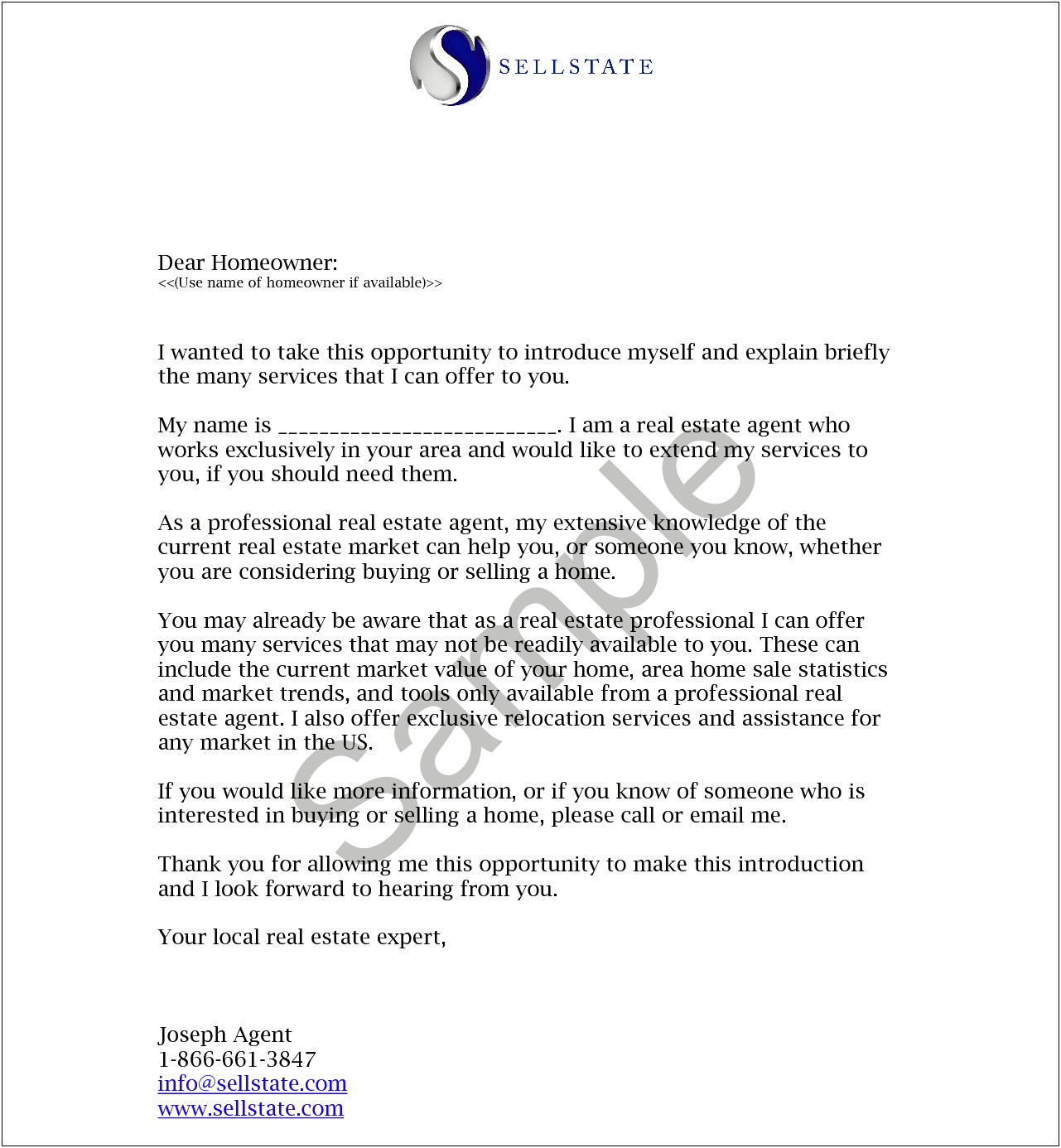 Real Estate Letter Templates To Seller