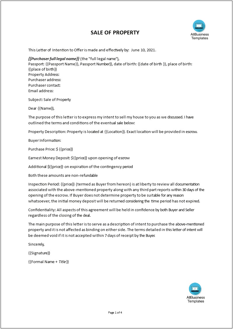 Real Estate Open House Letter Template