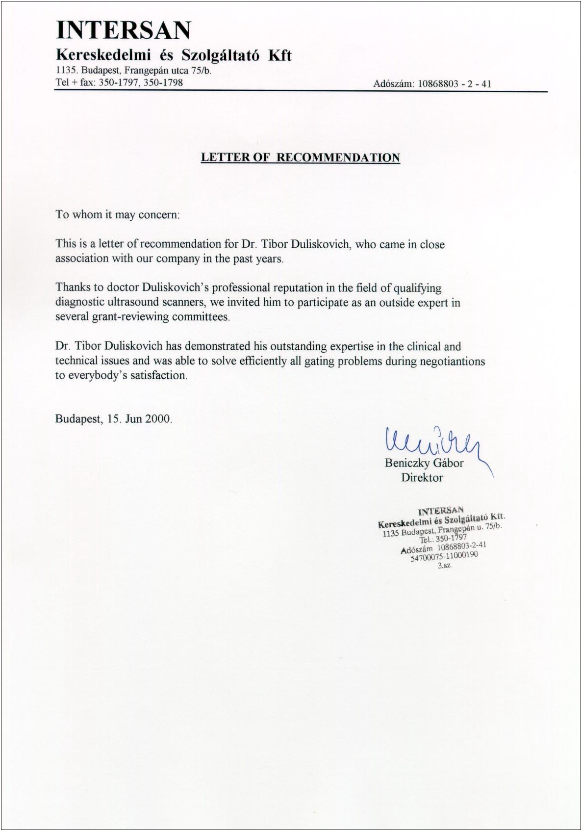 Recommendation Letter For An Employee Template