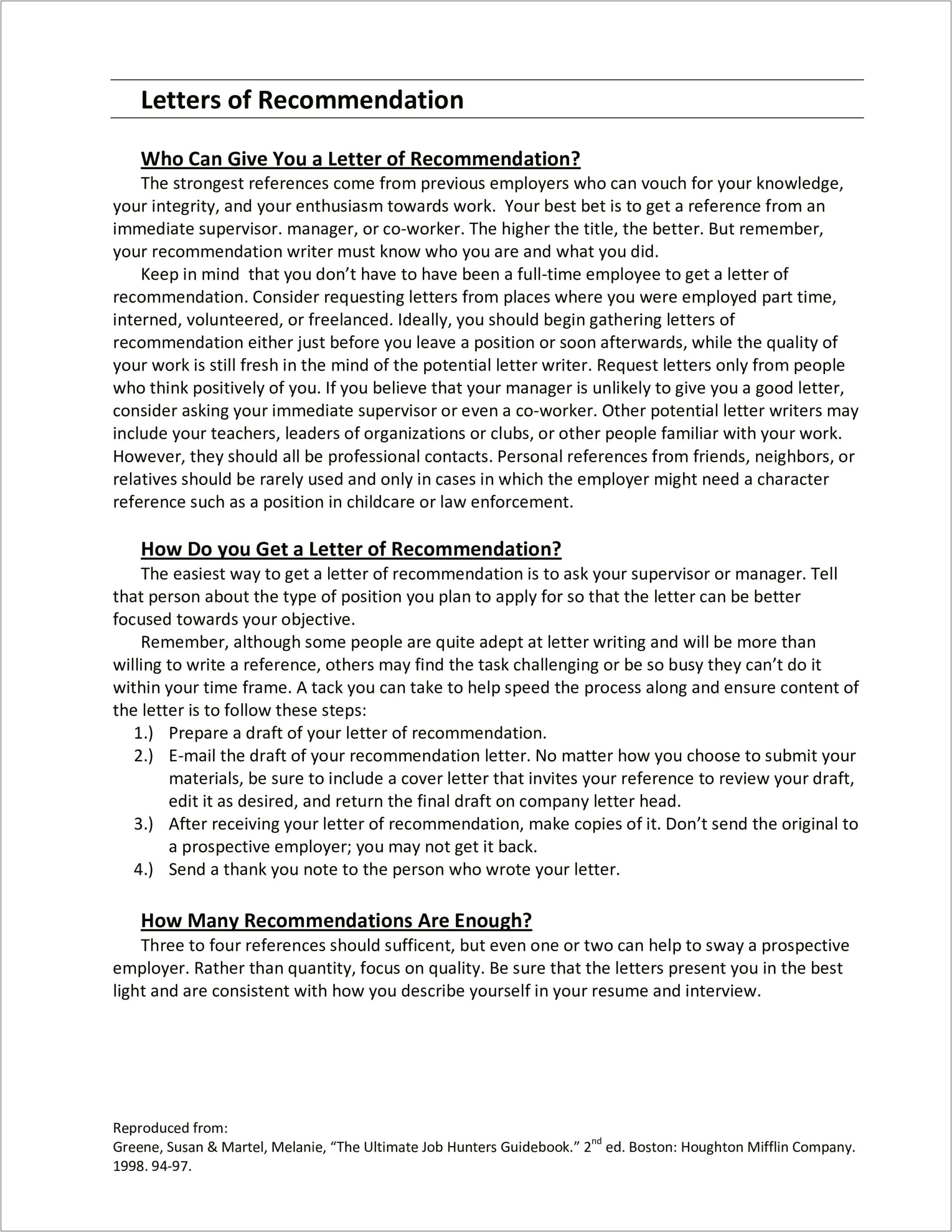 Recommendation Letter Template For Former Employee