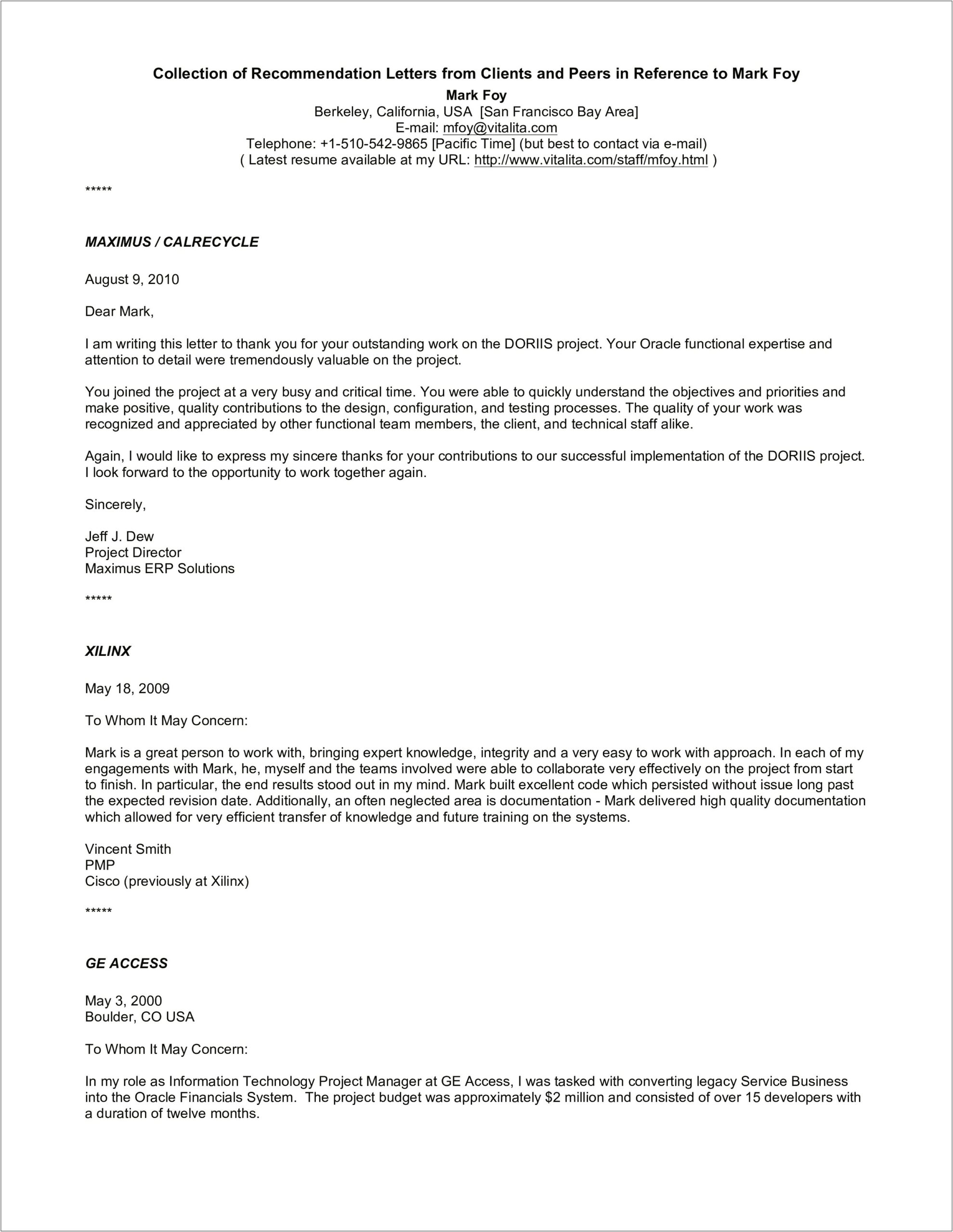 Recommendation Letter Template Graduate School From Employer Berkeley