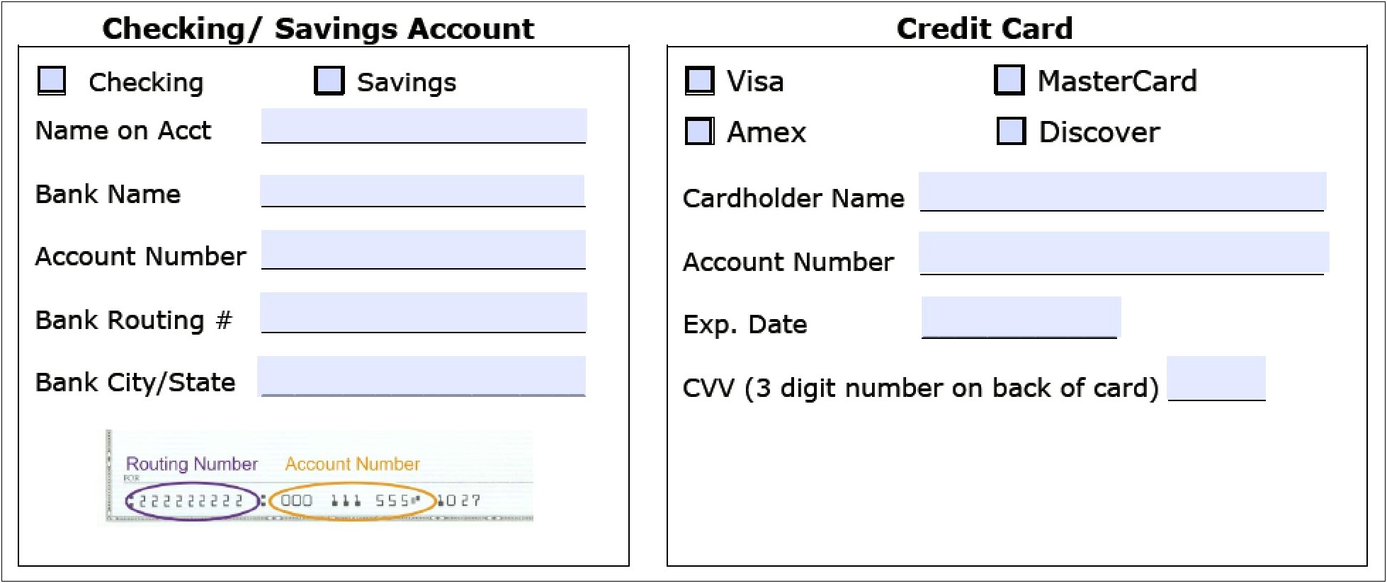 Recurring Credit Card Authorization Form Template Word