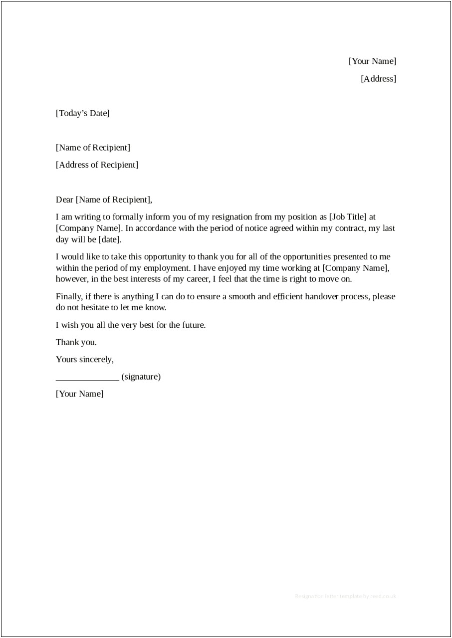 Reed Co Uk Cover Letter Template