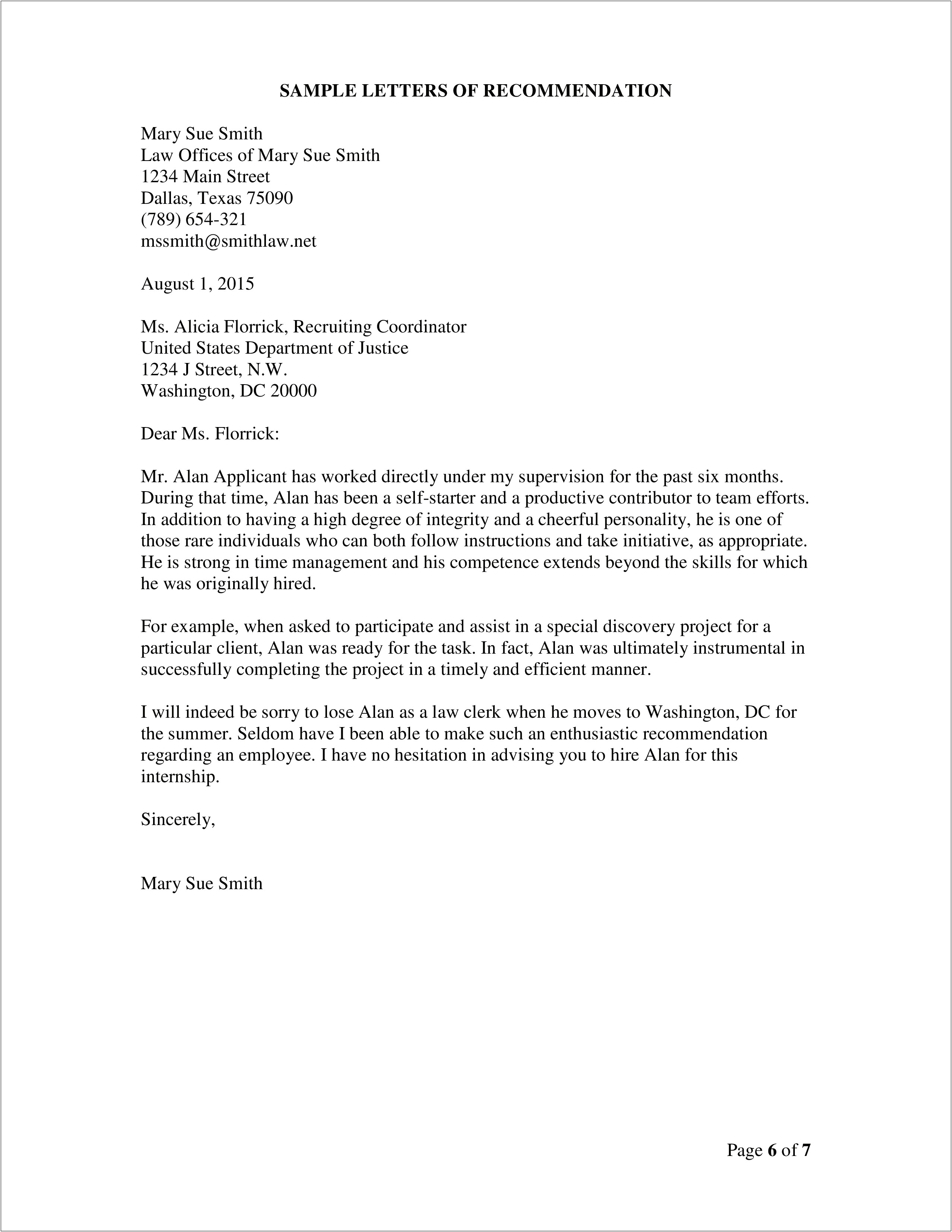 Reference Letter For Former Employee Template