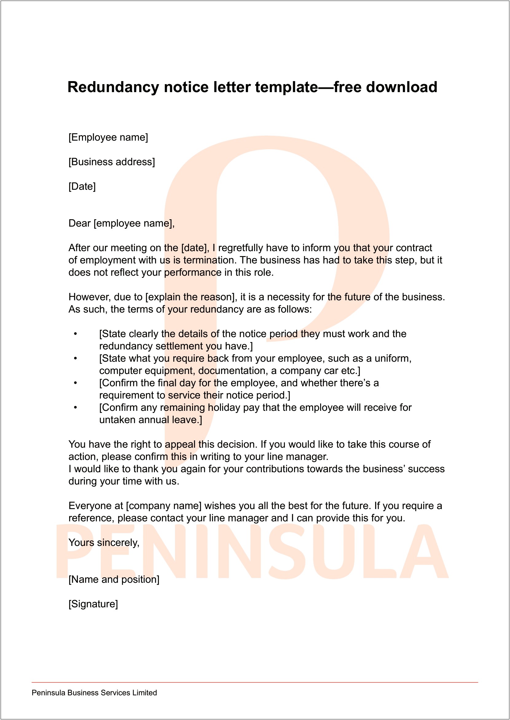 Reference Letter For Terminated Employee Template