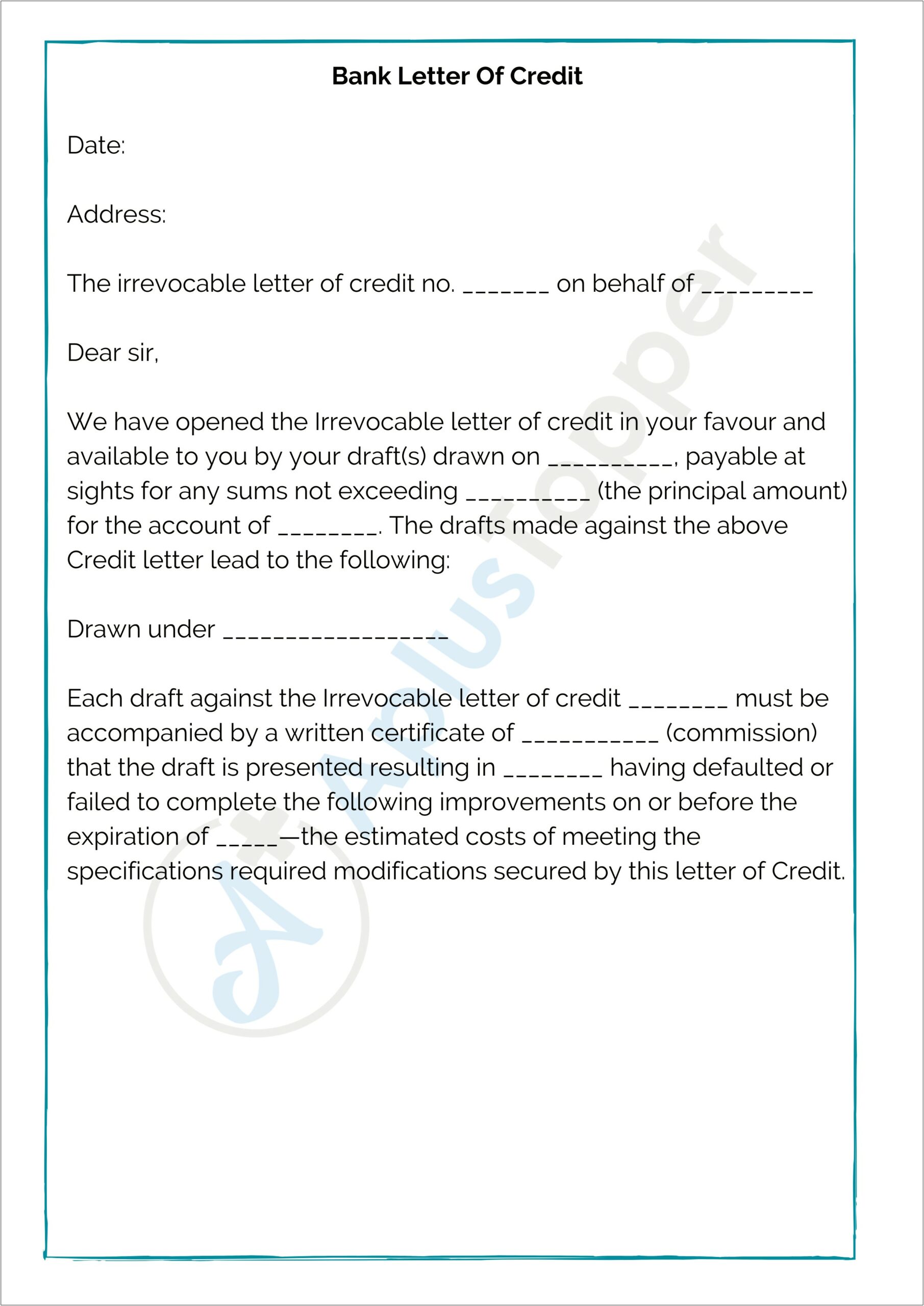 Reference Letter Request For Credit Application Template