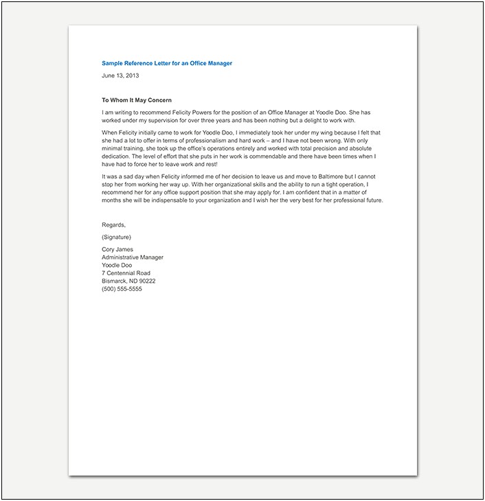 Reference Letter Template From Employment Nz