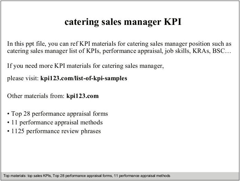 Regional Sales Manager Action Plan Template