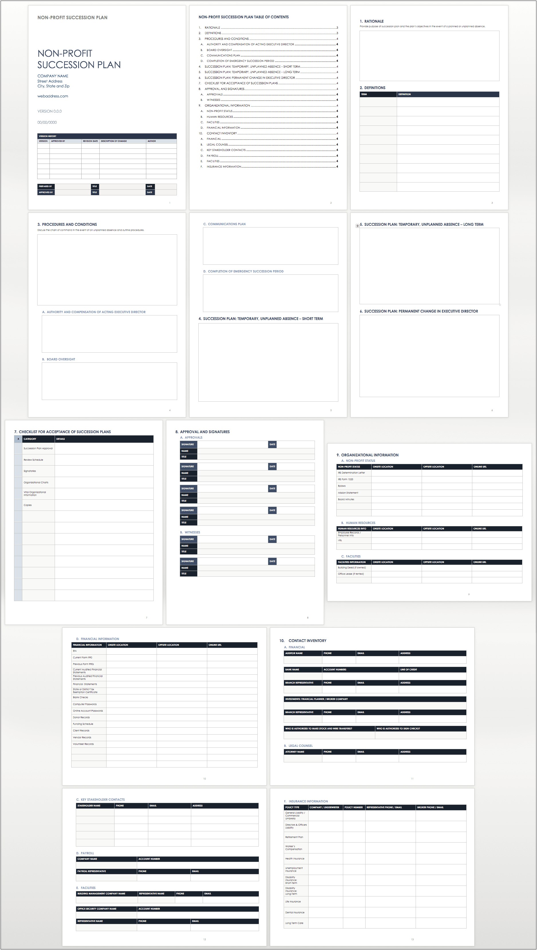 Registered Investment Advisor Succession Plan Template