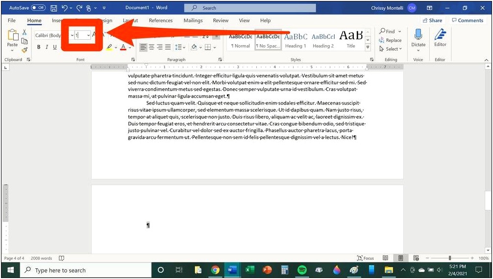 Removing A Page In Word Using A Template