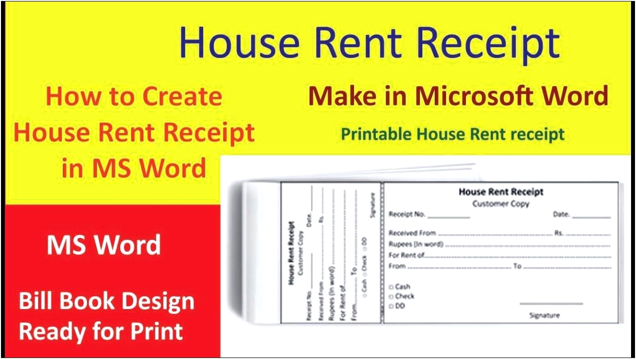 Rent Receipt Template For Microsoft Word