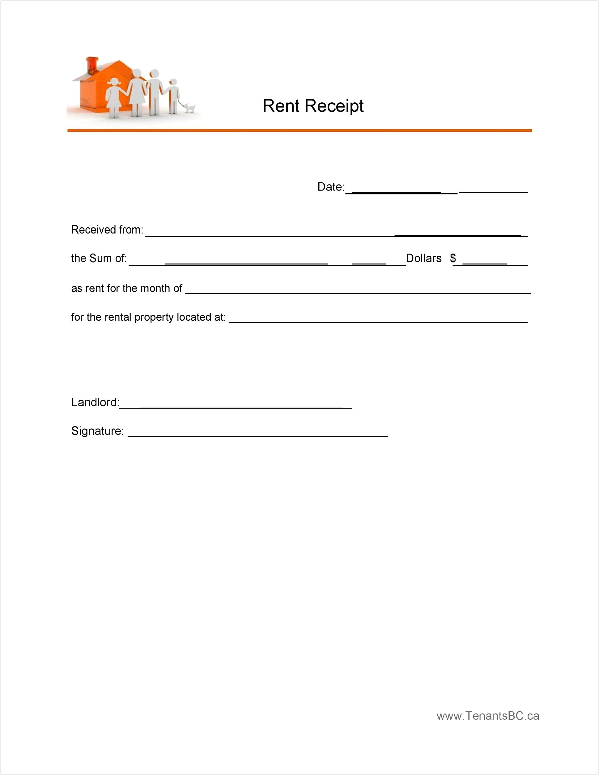 Rent Reciepts Template For Word 2010