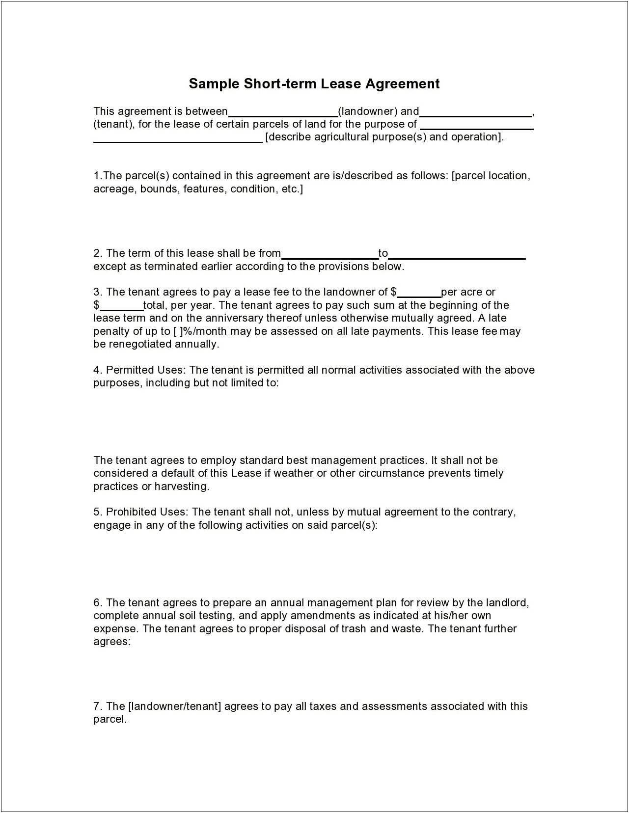 Rental Agreement Template Word South Africa