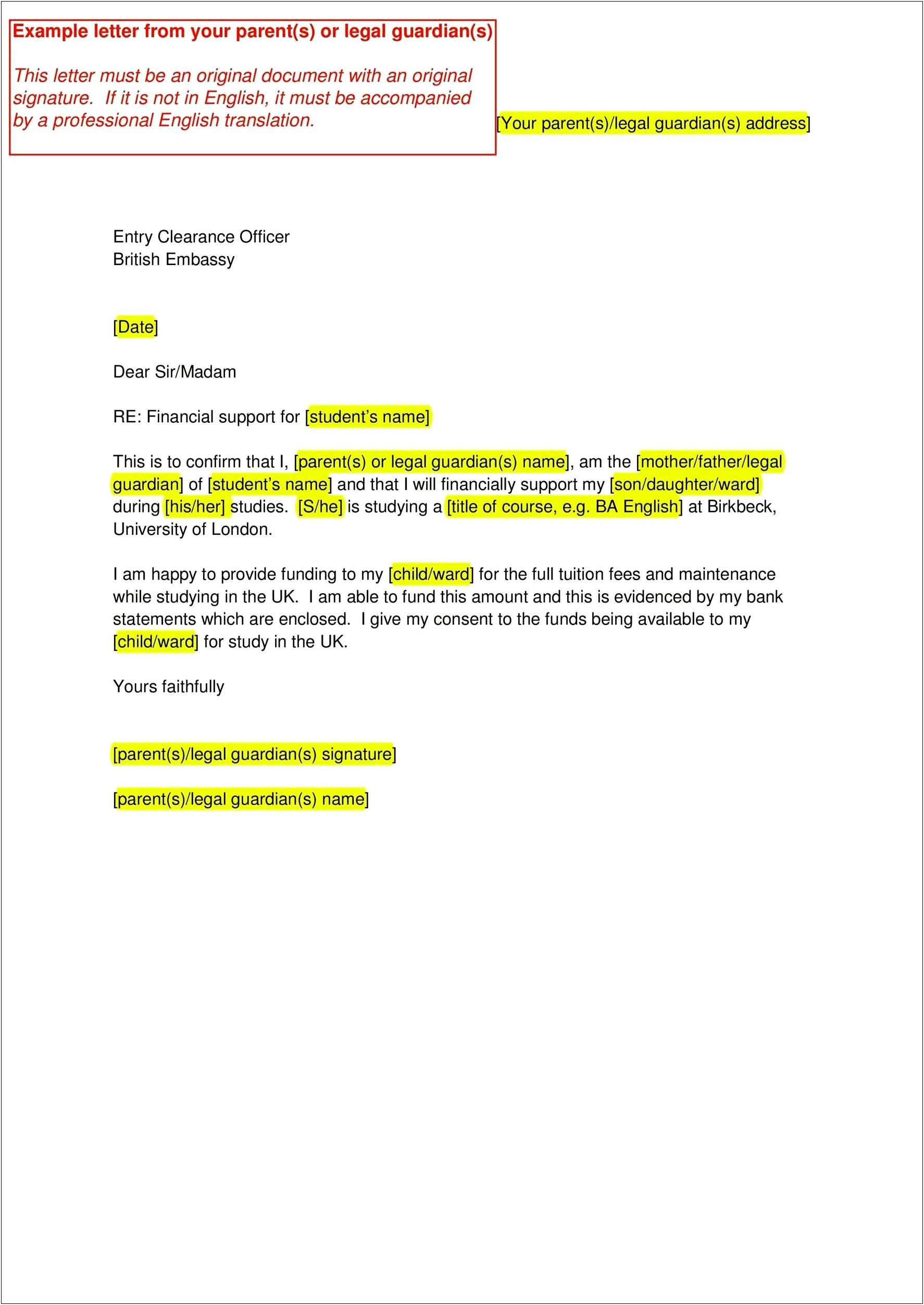 Request For Financial Assistance Letter Template