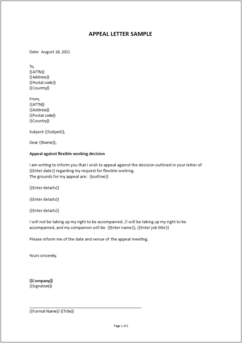 Request For Flexible Working Hours Letter Template