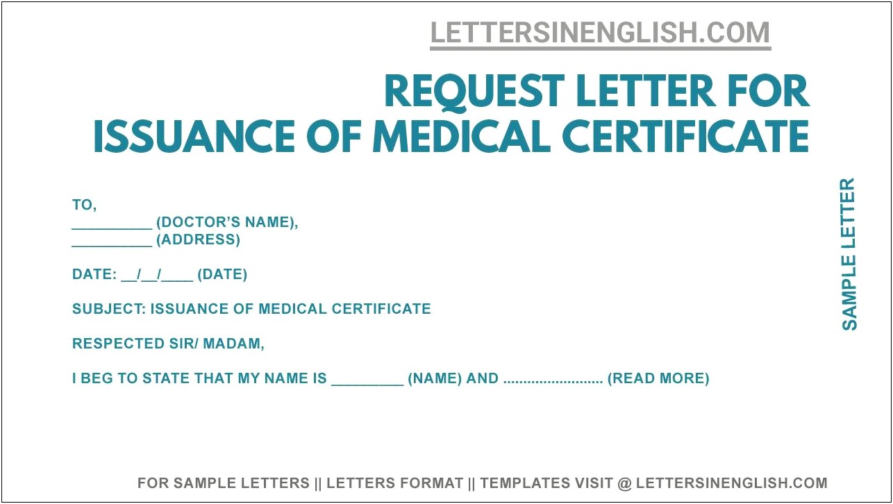 Request For Medical Records Letter Template