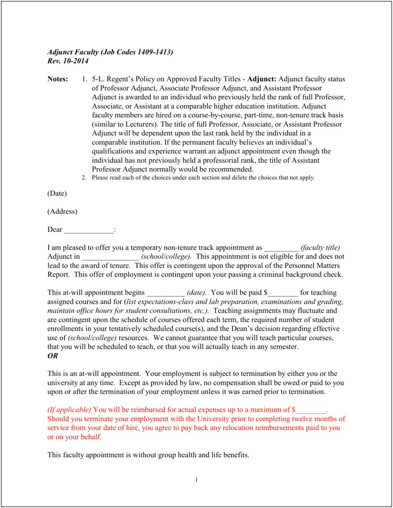 Research With College Professors Template Letter