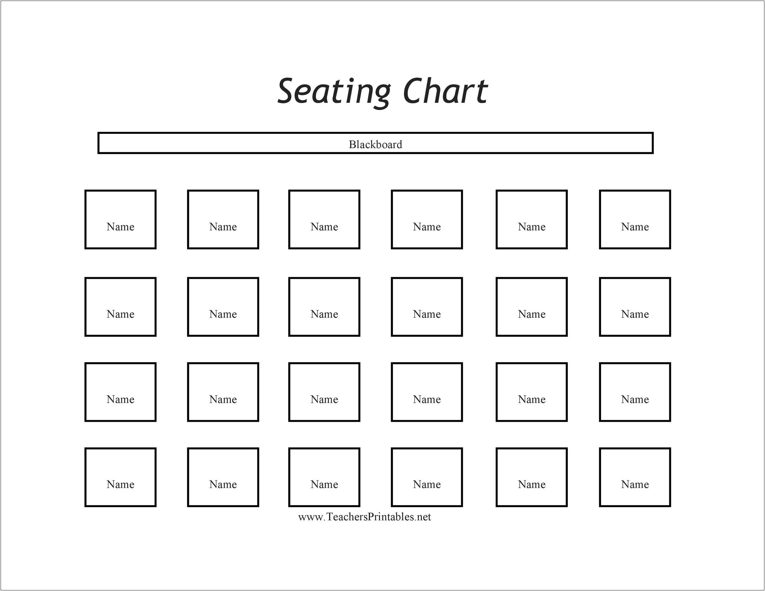 Reserved Seating Template Microsoft Word Document