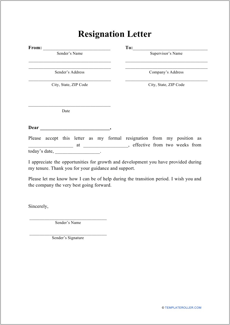 Resignation Letter Due To Family Issues Template