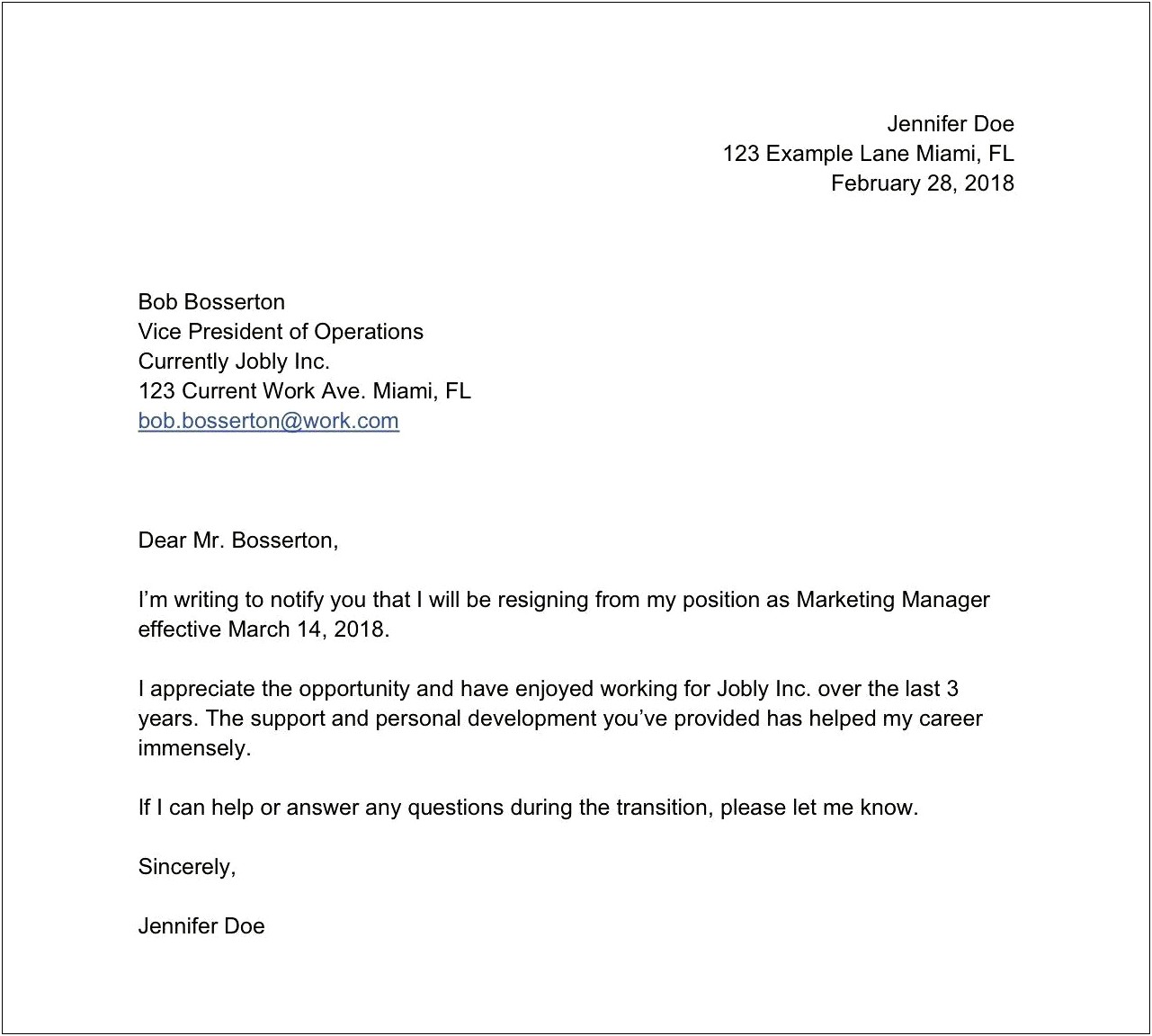 Resignation Letter Template For Medical Reasons