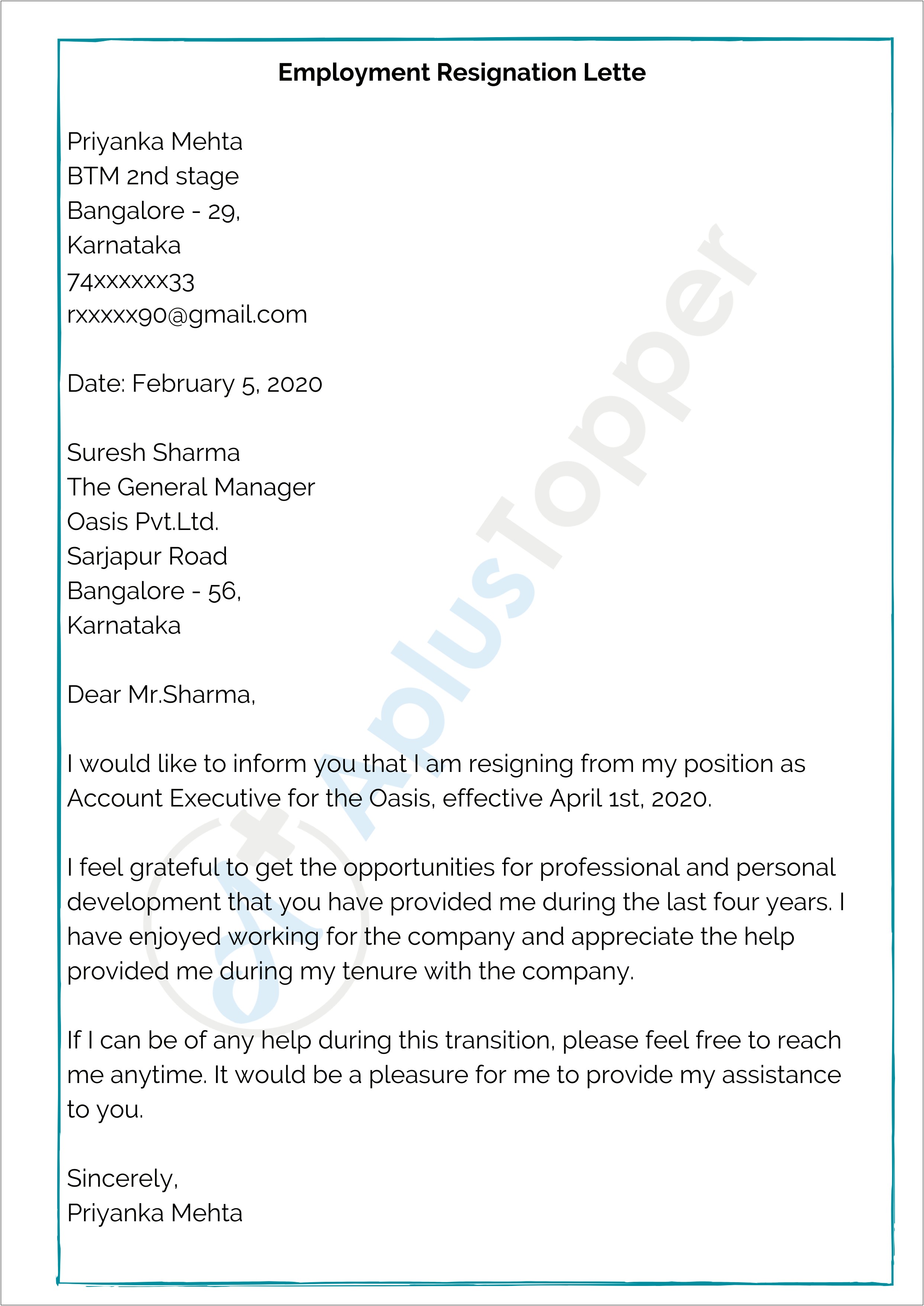 Resignation Letter Template With Offer To Work Remotely