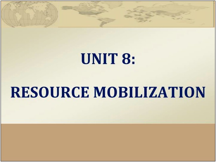 Resource Allocation And Mobilization Plan Template