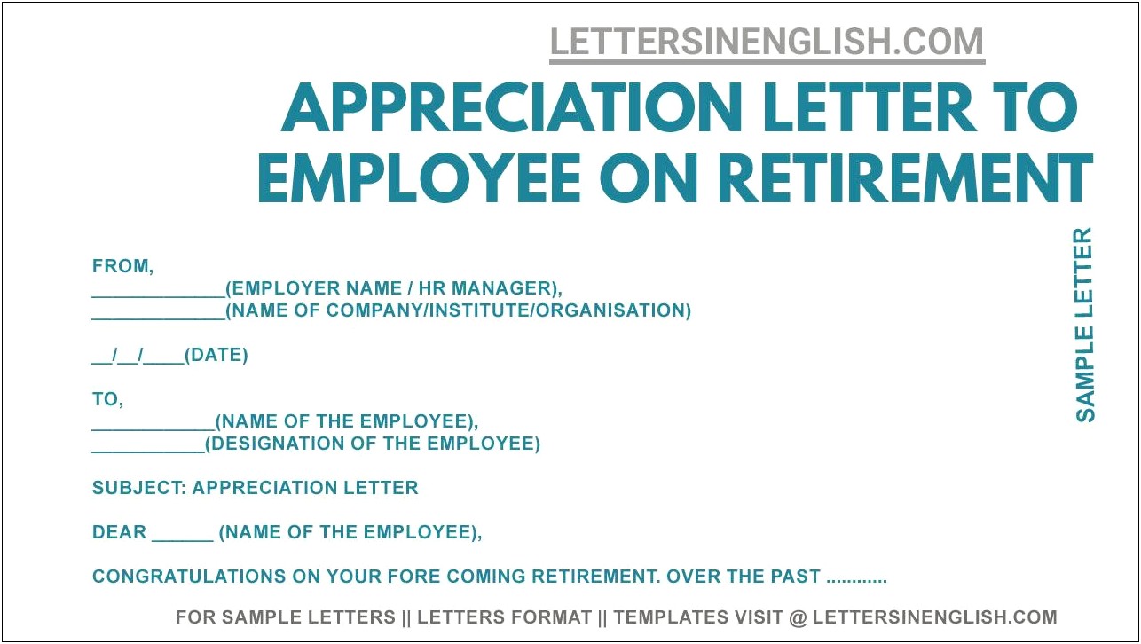 Retirement Letter To Your Employer Template