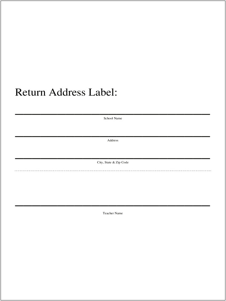 Return Address Label Template For Word