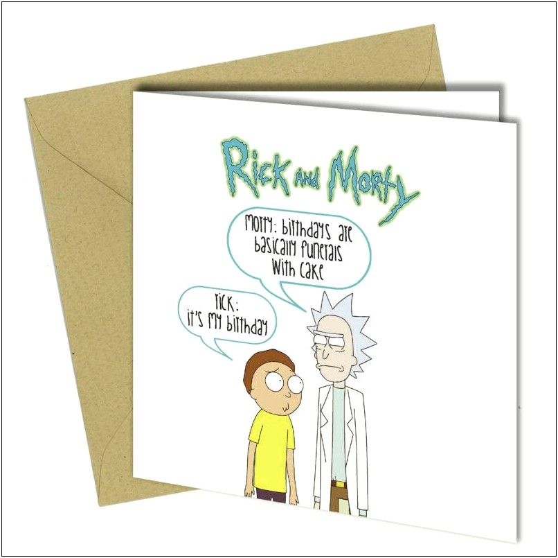 Rick And Morty Birthday Card Template