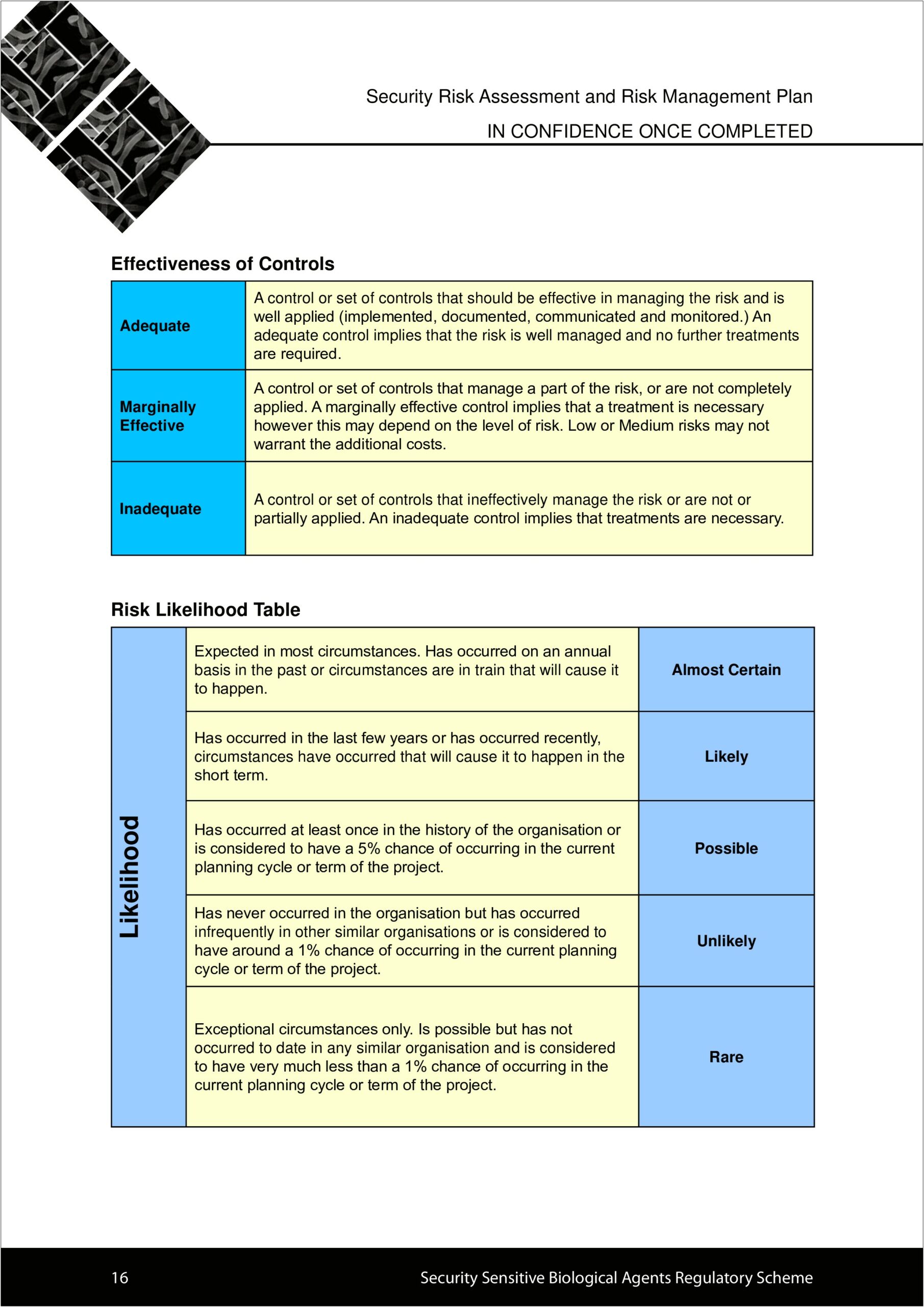 Risk Assessment And Mitigation Plan Template