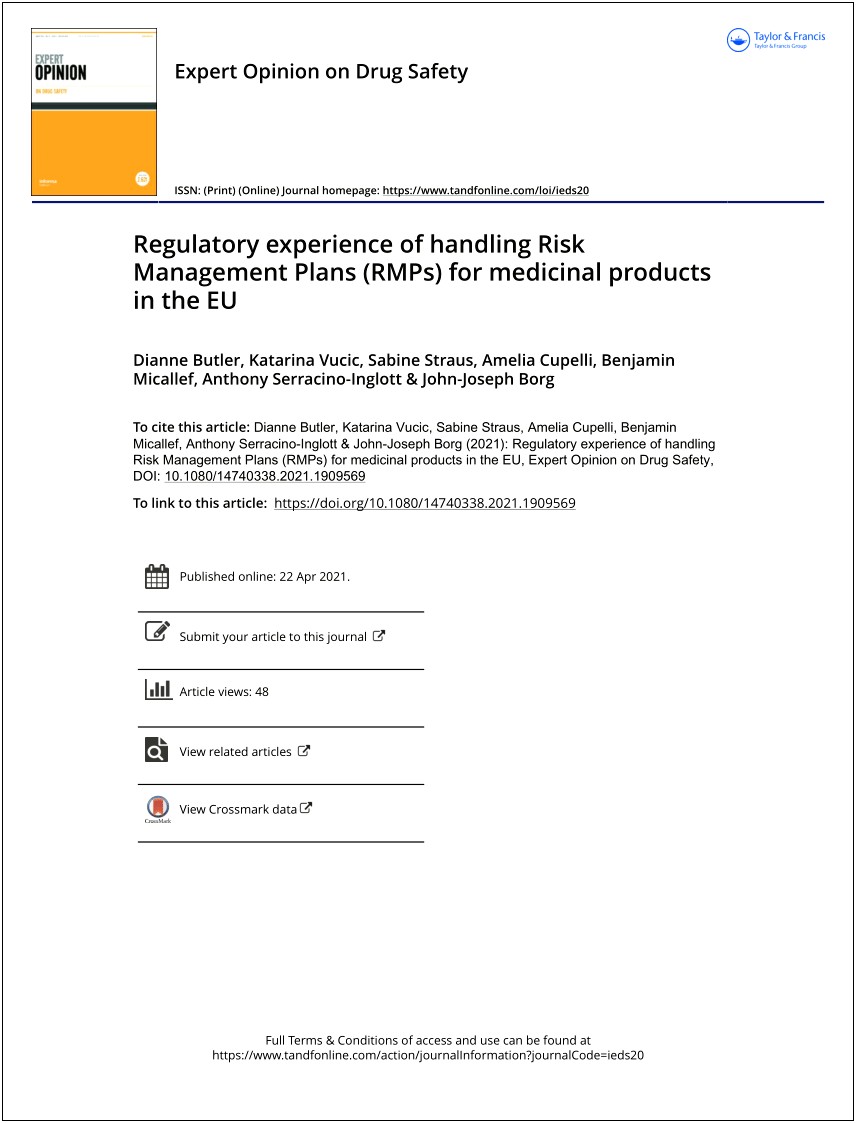 Risk Management Plan Template Fda Philippines