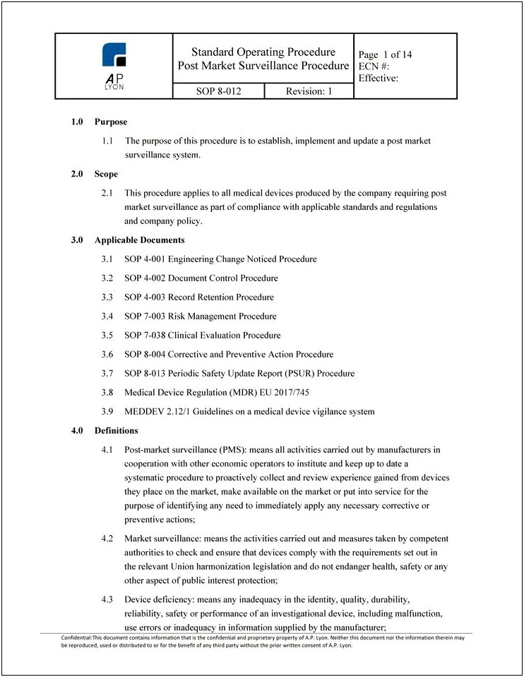 Risk Management Plan Template Medical Device