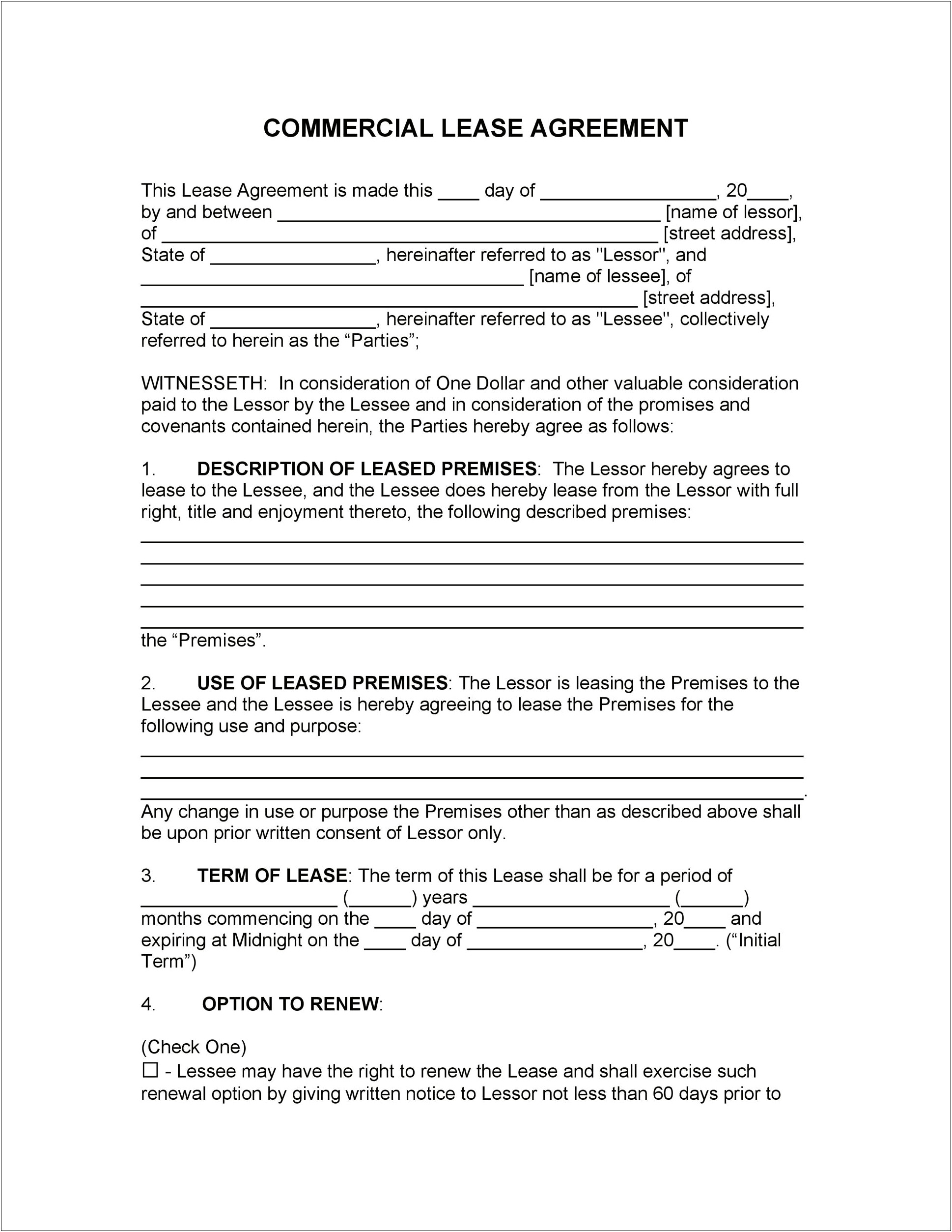 Room Rental Agreement Template Free Word